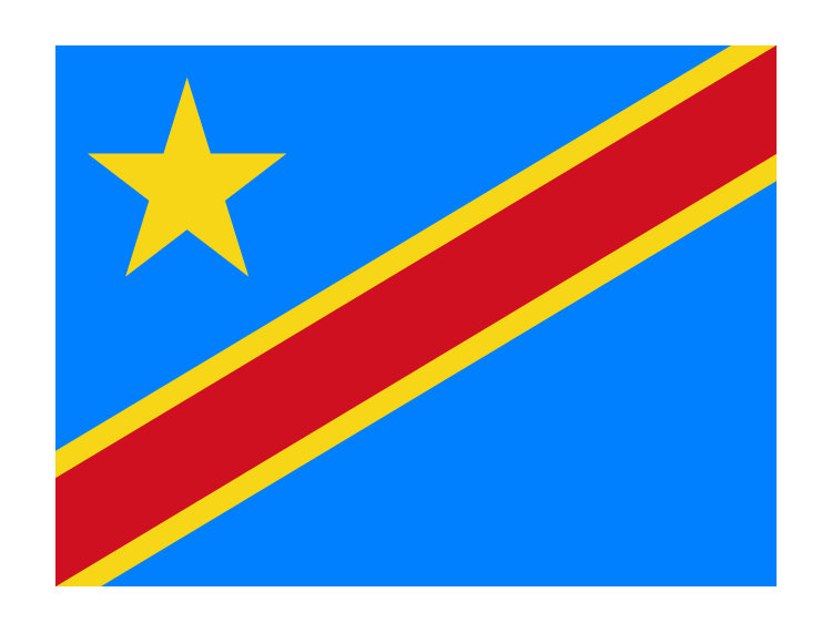 刚果民主共和国国旗矢量图