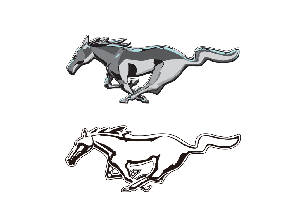 福特野马汽车logo标志矢量图
